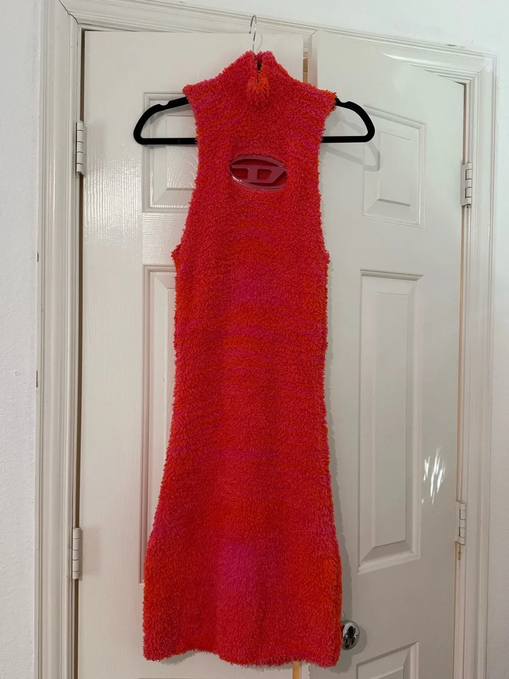 Diesel M-Leros Logo plaque toweling dress - Picture 3 of 6